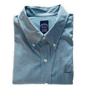 Brooks Brothers Men's L/S Dress Shirt Cotton/Poly/Spandex 16-33 Blue Check A+
